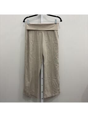 Just Cavalli Beige Fold-Over Waist Pants
